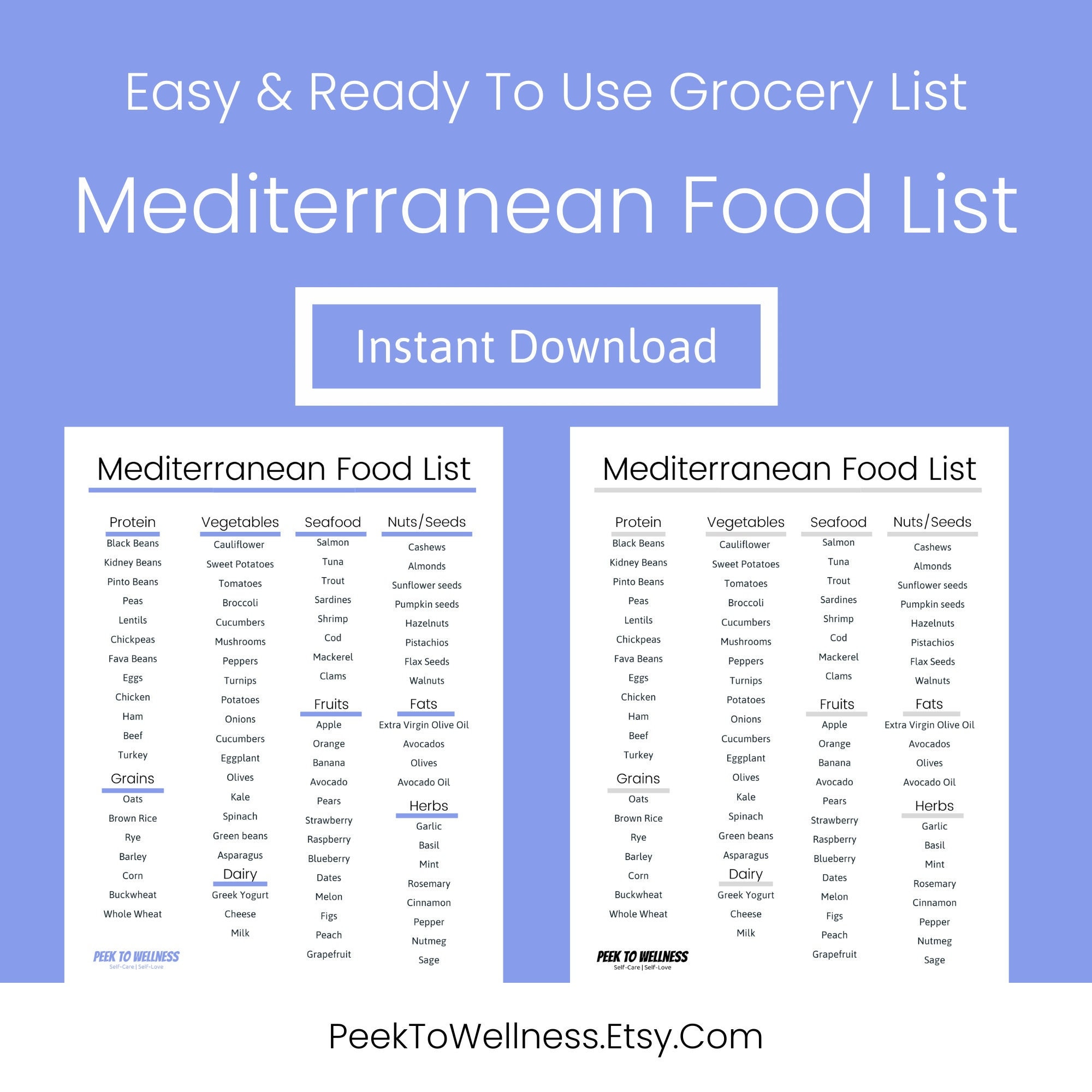 Mediterranean Food List, Plant-based, Health, Weight Loss |grocery ...