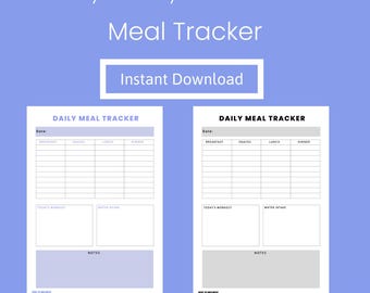 Meal Tracker, Health, Nutrition, Food Diary, Digital, Meal Plan, Food Planner, Meal Prep, Planner, Instant Download, Printable, PDF