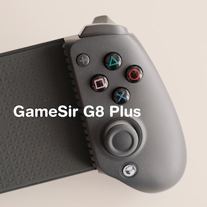 May include: A gray GameSir G8 Plus gaming controller. The controller features a directional pad, colored action buttons, and a joystick. The text "GameSir G8 Plus" is printed on the device.