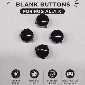 ROG Ally X Glossy Black Blank ABXY Buttons