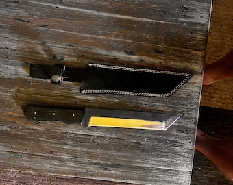 Outdoormesser für das perfekte Jägergeschenk | Schwarzes Micarta mit roter Fasereinlage und Edelstahl 12C27 | Outdoormesser mit Lederscheide