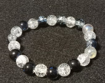 Pulsera elástica blanca negra