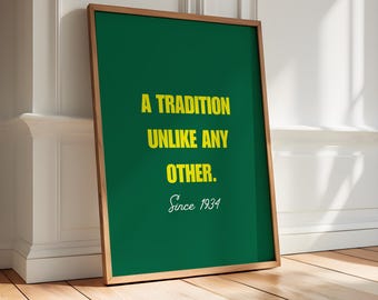 Masters Golf Wall Art Print – A Tradition Unlike Any Other Since 1934, Augusta National Inspired Decor, Golf Poster, Digital Download Art