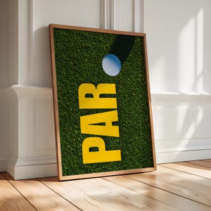 Golf Wall Art, PAR Typography, Golf Bedroom, Printable Golf Decor, Modern Golf Poster, Digital Golf Poster, Office Golf Art, Golf Fan Gift
