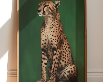 Maximalist Wall Art, Cheetah Art Print, Feminist Wall Decor, Dorm Teen Room, Trendy Poster, Digital Download