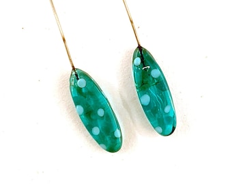 Paddle Style Headpin Pair in Teal and Turquoise by Patty Lakinsmith