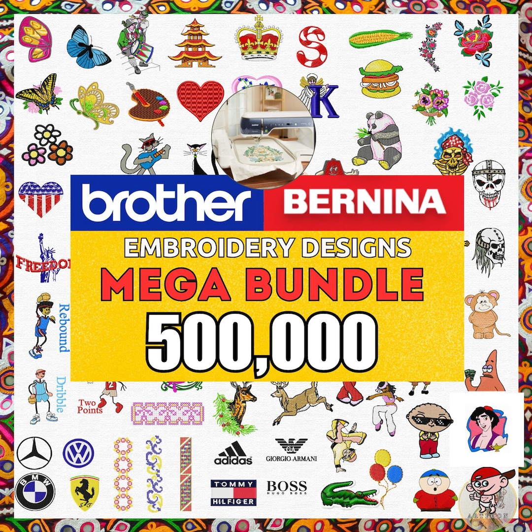 Embroidery Designs Mega Bundle 500,000+ | Machine Embroidery Files ...