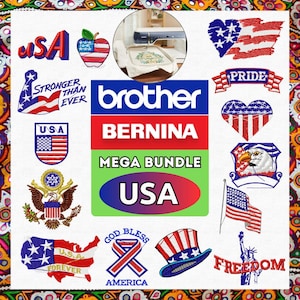 Embroidery Mega Bundle - USA - PES files for Brother embroidery machines,embroidery designs | instant download