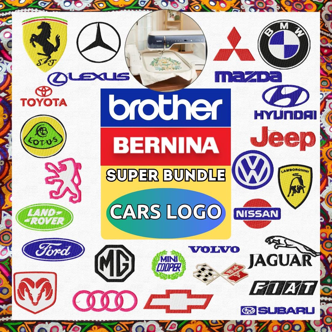 Embroidery Bundle - Cars Logo(70) PES and JPG Files for Brother Embroidery  Machines,machine Embroidery Designs | Instant Download - Etsy, image size:1080x1080