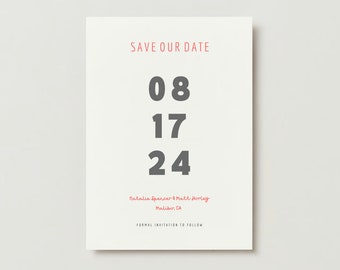 Fun Minimalist Save The Date | Natalie