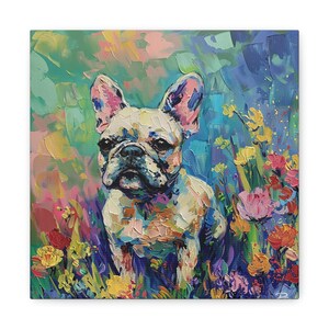 Fine Art Inspired French Bulldog Multi-Colored Printed Canvas