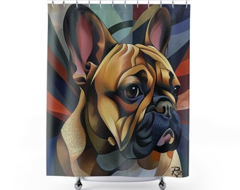 Feine Kunst inspiriert Französische Bulldogge Duschvorhang