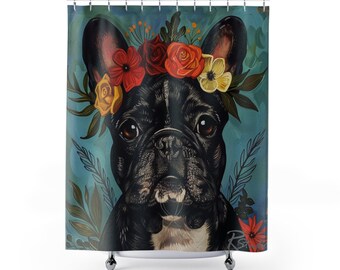 Feine Kunst inspiriert Französische Bulldogge Duschvorhang