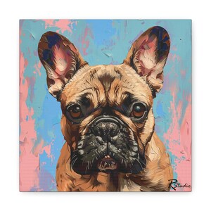 Renaissance Art Inspired French Bulldog Multi-Colored Printed Canvas