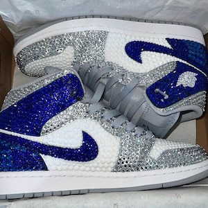 Fully Blinged, Customized,  Authentic Jordan 1s, Rhinestone Sneakers, Bedazzled Nikes, Adult, Teen, prom shoe, Mother’s Day gift etc.