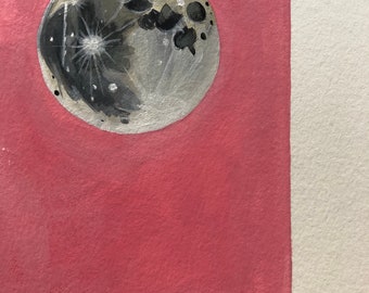 Pink Moon original Acrylmalerei