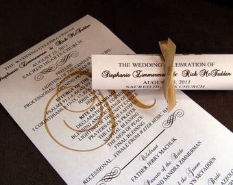 Single Sided Mini Scroll Wedding Programs