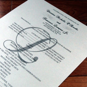 Double Sided Scroll Wedding Programs, full size image 3