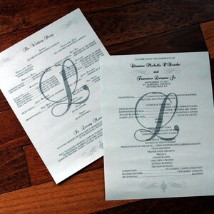 Double Sided Scroll Wedding Programs, full size image 2