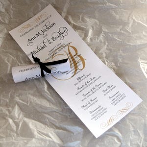 Double Sided Mini Scroll Wedding Programs image 2