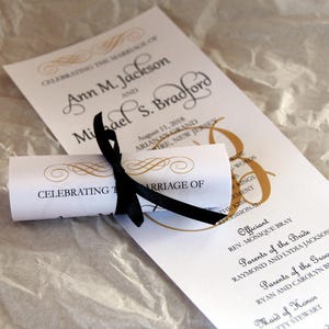 Double Sided Mini Scroll Wedding Programs image 1