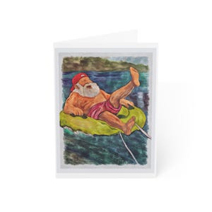 Santa Holiday Greeting Cards, Artisan Christmas Cards, Unique Santa Cards, Holiday Greetings, Santa Stationery Set, Santa Christmas Cards