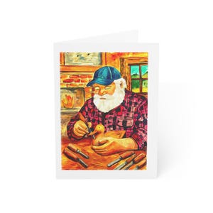 Unique Santa Cards, Holiday Greeting Cards, Artisan Holiday Cards, Santa Christmas Cards, Santa Cards, Holiday Cards, Christmas Cards