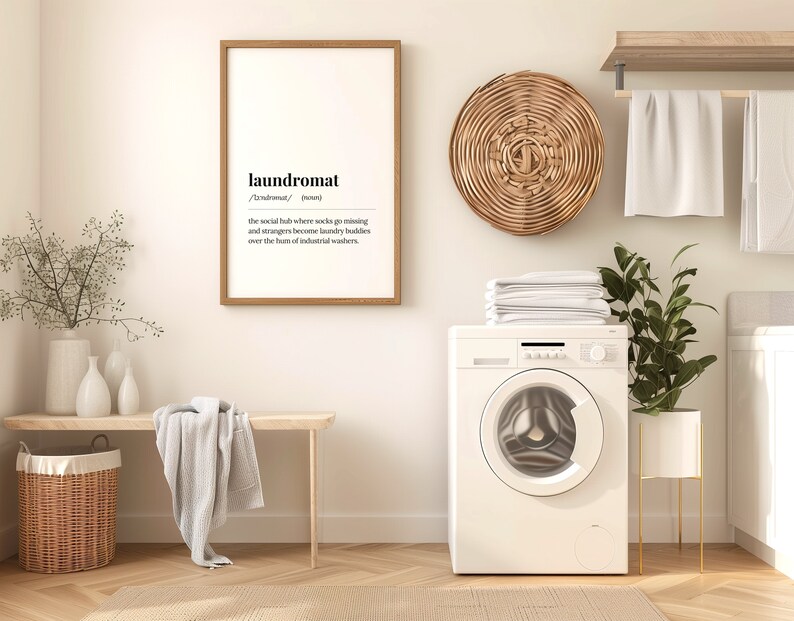 Laundromat Definition Print, Laundromat Dictionary Poster, Digital