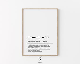 Memento Mori Definition Print: Stoisk filosofiposter (digital nedladdning)