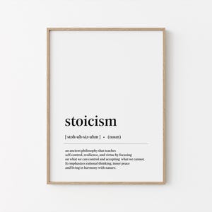 Stoicism Definition print, Stoic Printable wall art, Dictionary Artwork, Motvation Office Print, Stoic Decor, Digital Download.