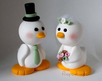 Custom Duck Wedding Cake Topper (White)