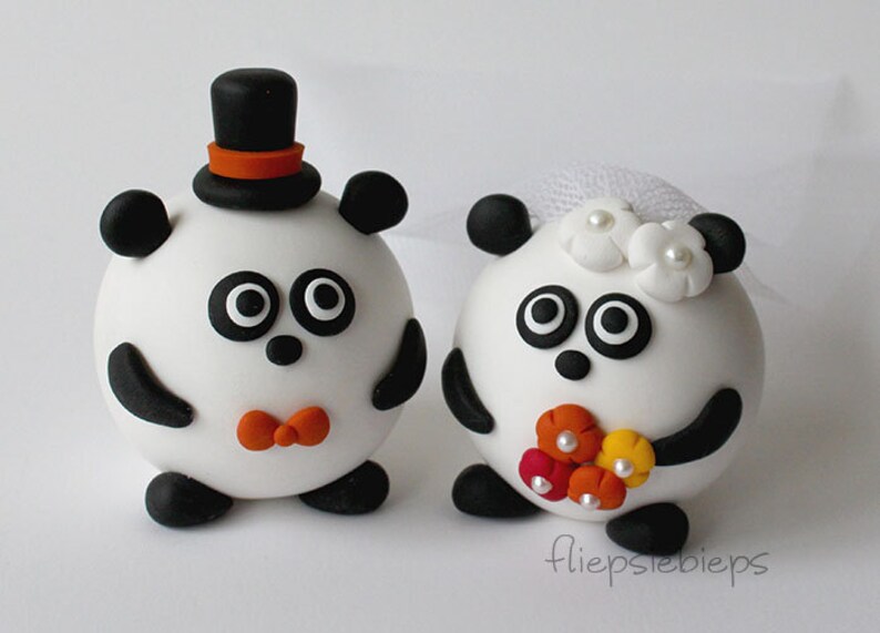 Custom Panda Cake Topper Wedding image 6