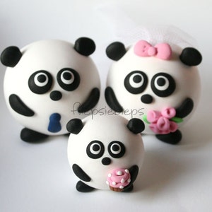 Custom Panda Cake Topper Wedding image 4