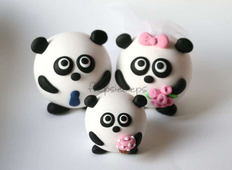 Custom Panda Cake Topper Wedding image 4