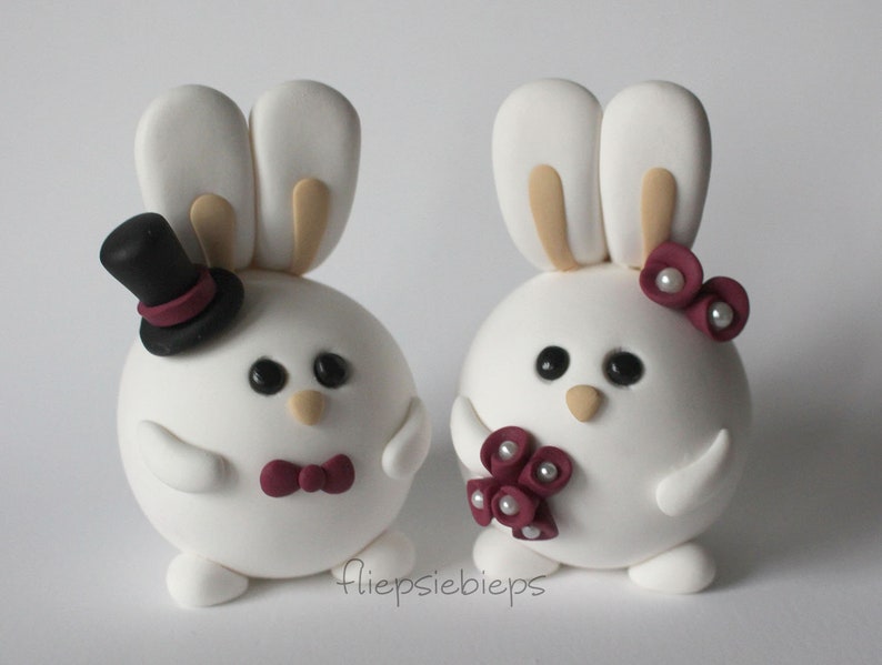 Custom Bunny Wedding Cake Topper image 3
