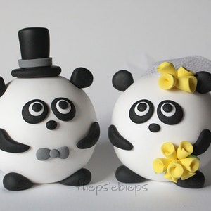 Custom Panda Cake Topper Wedding image 2