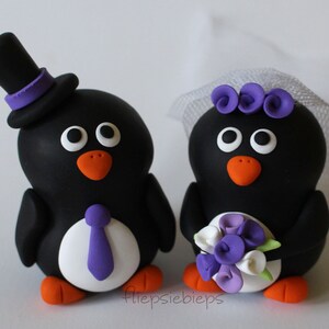 Custom Wedding Penguin Cake Topper image 9