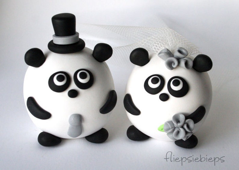 Custom Panda Cake Topper Wedding image 3
