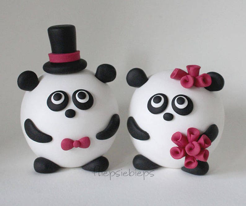 Custom Panda Cake Topper Wedding image 1