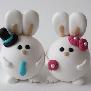 Custom Bunny Wedding Cake Topper image 4