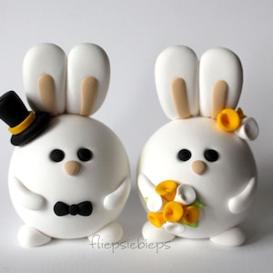 Custom Bunny Wedding Cake Topper image 1