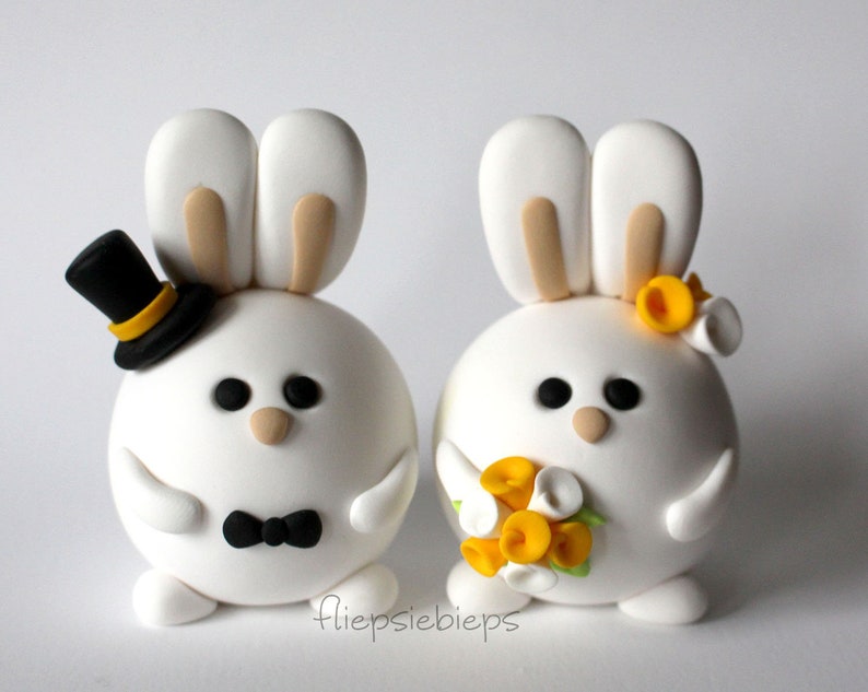 Custom Bunny Wedding Cake Topper image 1