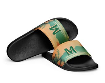 Handmade Women's Slides: Cushioned Faux Leather, Durable PU Outsole