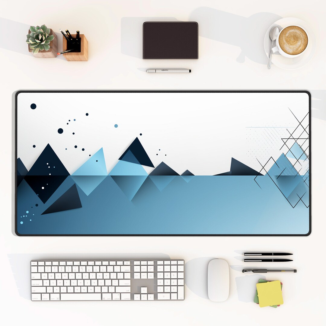 Geometric Blue Color - Desk Mat - Design 2 | Computer Desk Mat, Gamer ...