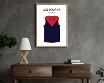 Melbourne Demons Printable | Digital AFL Wall Art | Melbourne Poster Print | AFL Poster | Gift for AFL fan | Gift for Demons fan