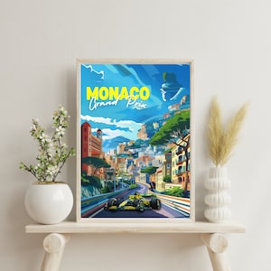 Poster, Print, Wall art, Lando Norris, Senna, Monaco, F1 Racing Poster, Motorsport Wall Art, Formula 1 Decor, Grand Prix, Gifts for him