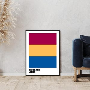 Digital AFL Wall Art | Brisbane Poster Print | AFL Poster | Gift for AFL fan | Gift for Lions fan | Brisbane Printable