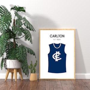 Póster imprimible de Carlton / Póster digital de la AFL / Póster de Carlton / Regalo para fanáticos de la AFL / Regalo para fanáticos de Carlton