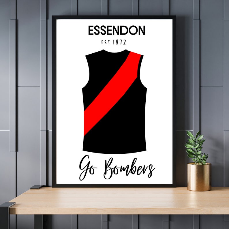 Essendon Design Essendon Printable | Digital AFL Wall Art | Essendon Poster Print | AFL ...