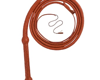 Frusta in cuoio intrecciato a mano lunga 2,4 metri, stile Indiana Jones, accessorio per cosplay.